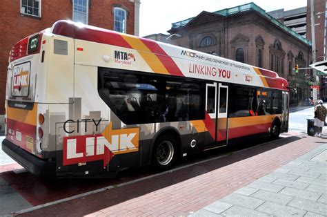 MTA CityLink bus in Downtown Baltimore by BeyondDC licensed under Creative Commons. . Baltimore citylink